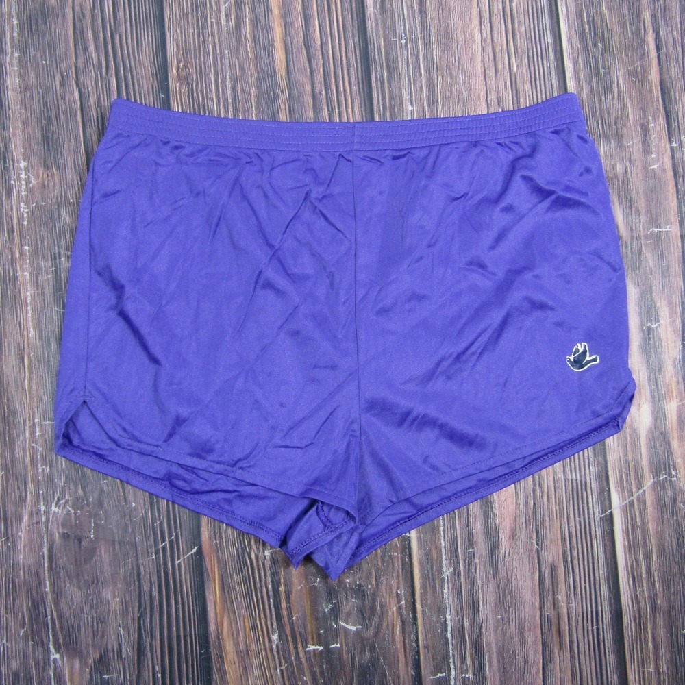 Dove Mens Medium 31 Purple Vintage Nylon Sweat Running Shorts Athletic 80s